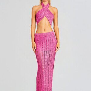 SER.O.YA Sandy Crochet Skirt and Wrap Top